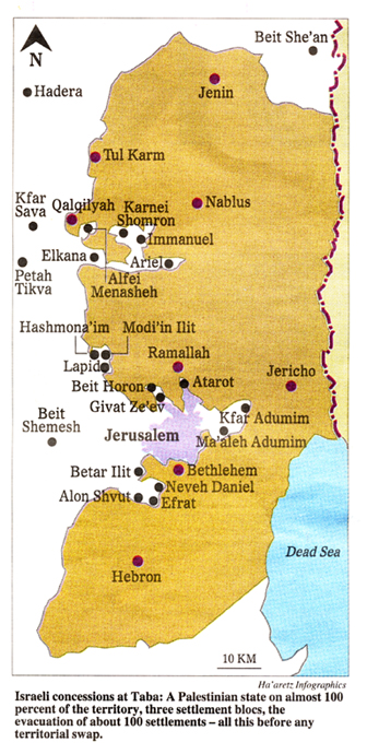 Taba Map (Ha'aretz)