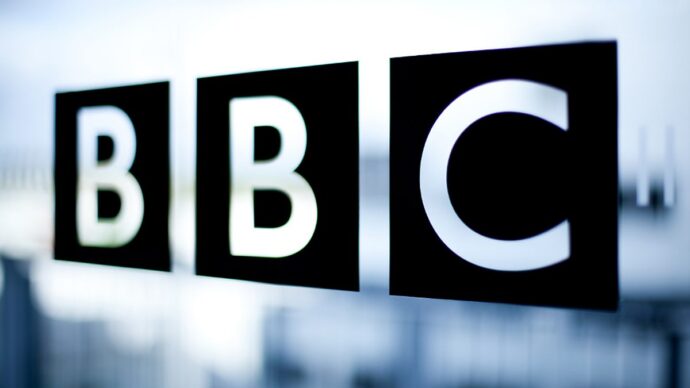The logo of the British Broadcasting Corporation (BBC).