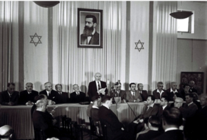 Prime Minister Ben-Gurion declares Israeli independence