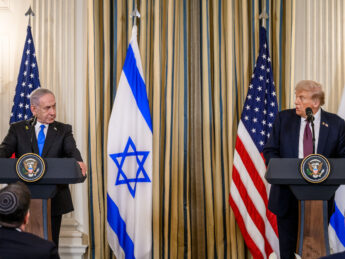 President Donald Trump and Israeli Prime Minister Benjamin Netanyahu during a joint press conference