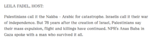 NPR "Nakba" Intro 5.19.26