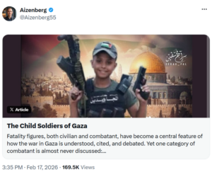 Screenshot of Aizenberg's article on child soldiers